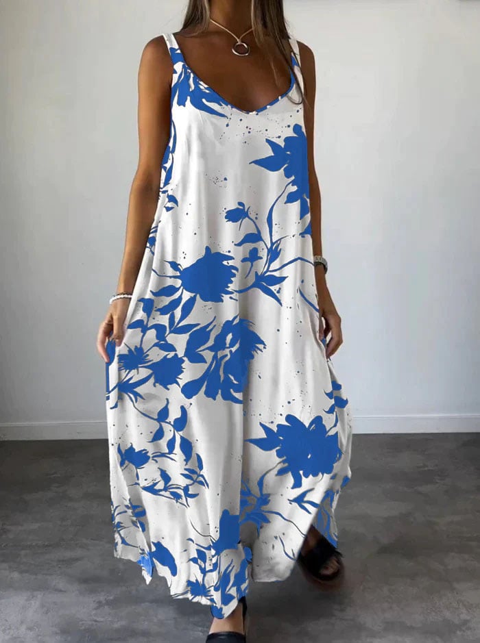 BohoCharme | Luftiges Maxikleid mit floralem Print & Trägern