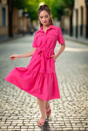 RoseGlow | Rosenrotes Hemdkleid