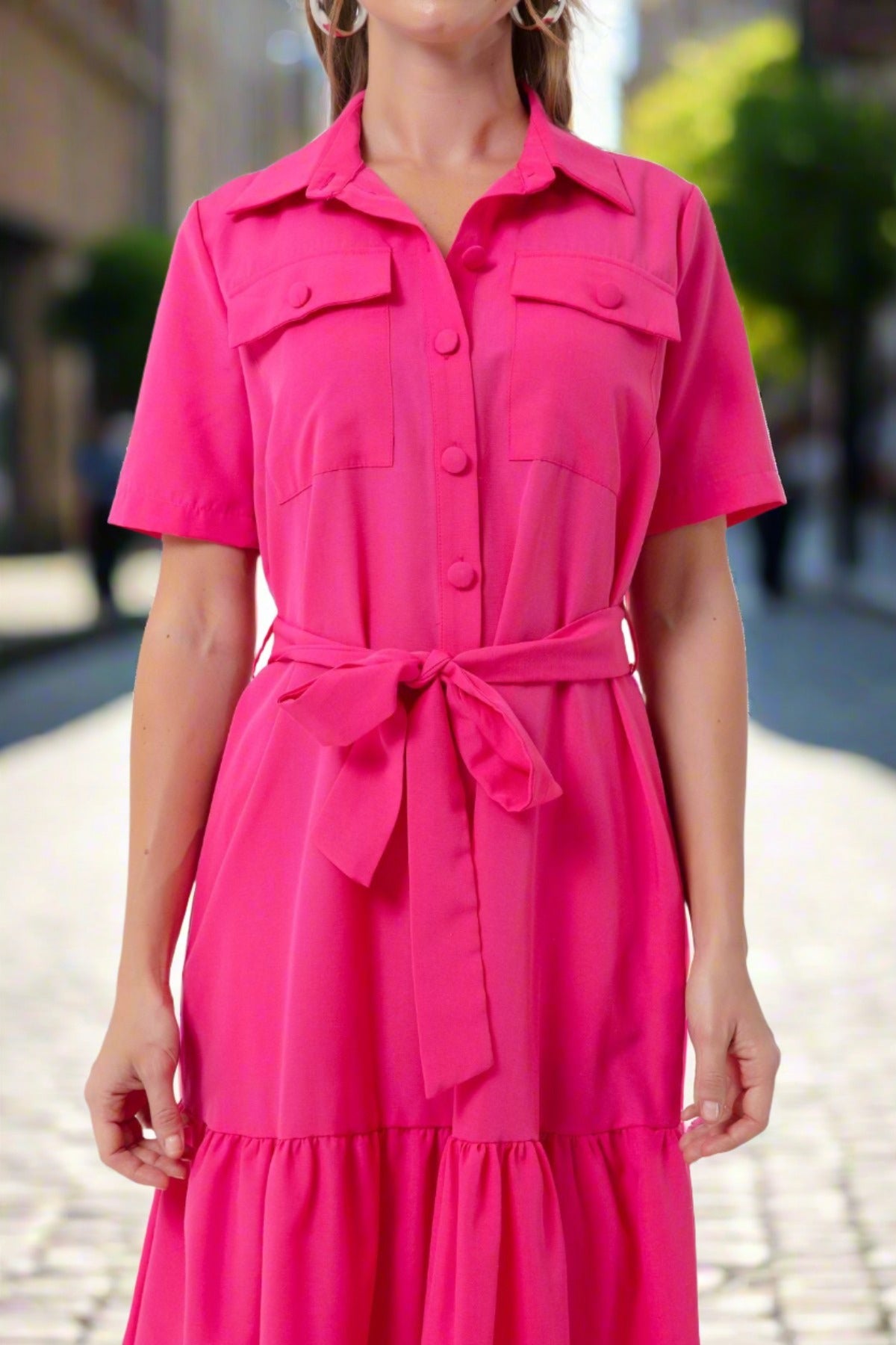RoseGlow | Rosenrotes Hemdkleid