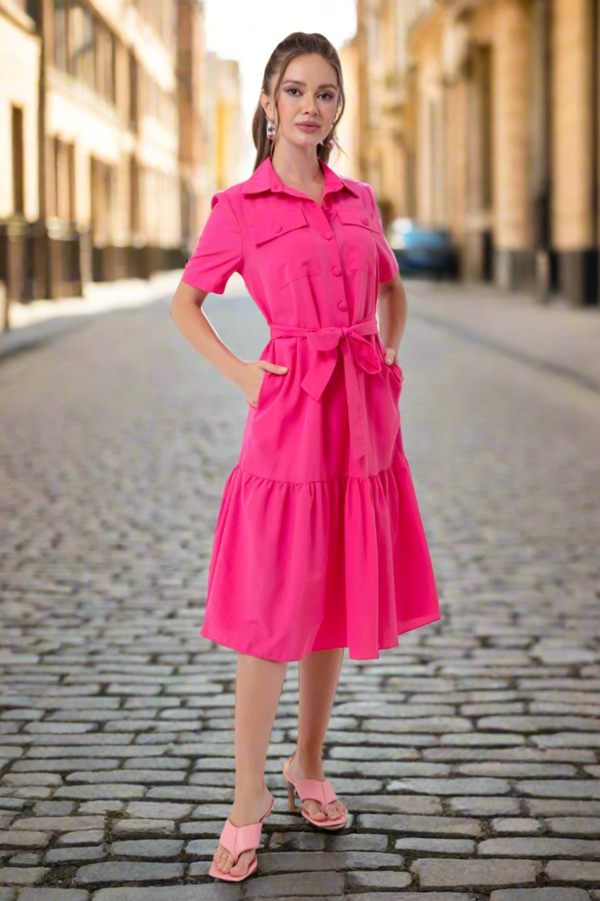 RoseGlow | Rosenrotes Hemdkleid