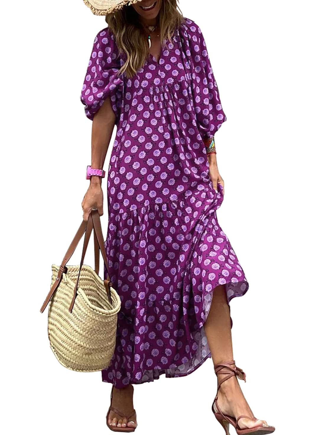 BrisenEleganz | Boho Maxikleid mit Ethno-Print