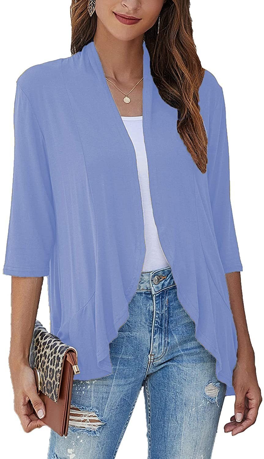 SanfterFluss | Damen Leichter Open Front Cardigan für Jeden Anlass