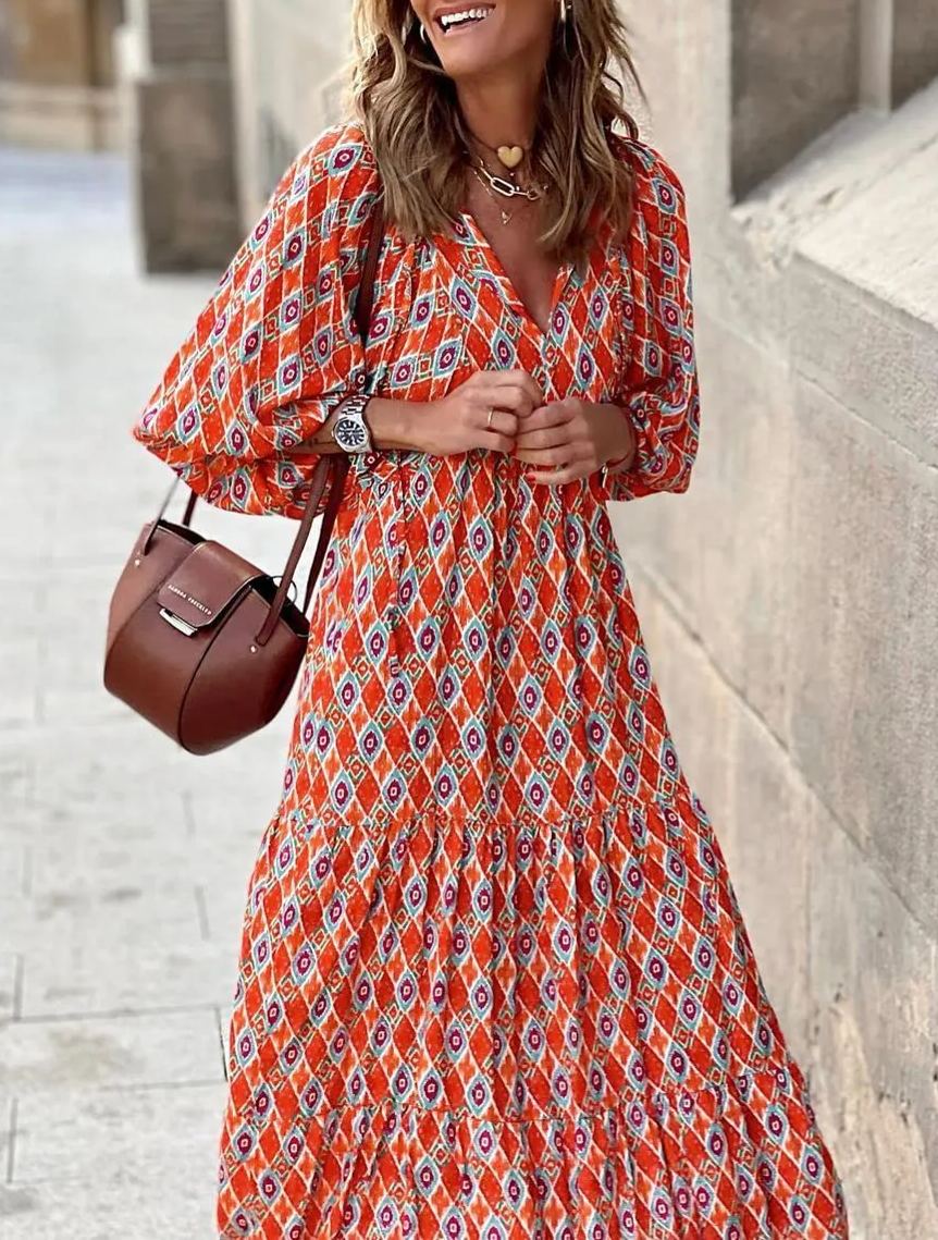BrisenEleganz | Boho Maxikleid mit Ethno-Print