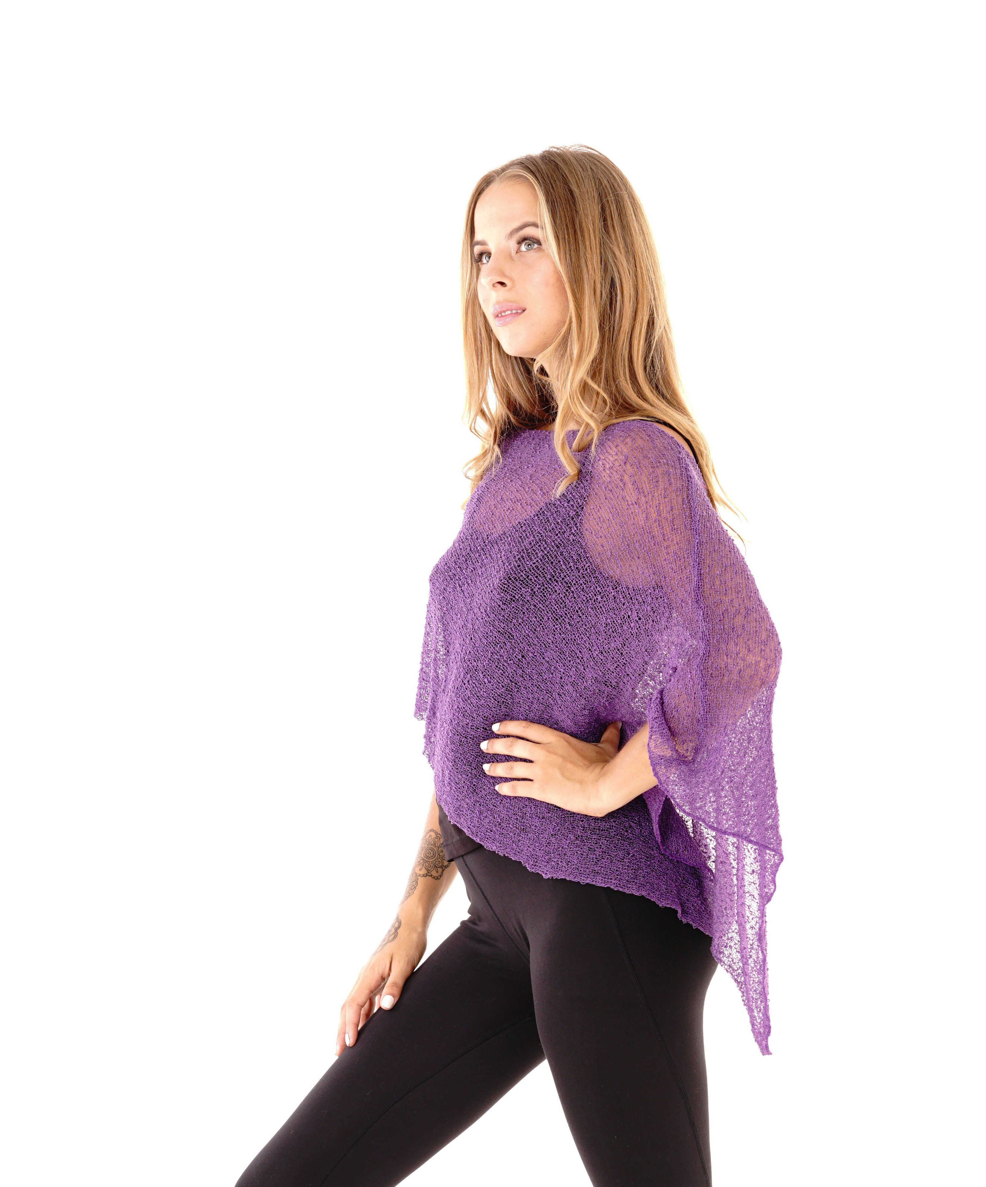 BrisenPoncho | Luftiger Strick-Poncho für den Sommer