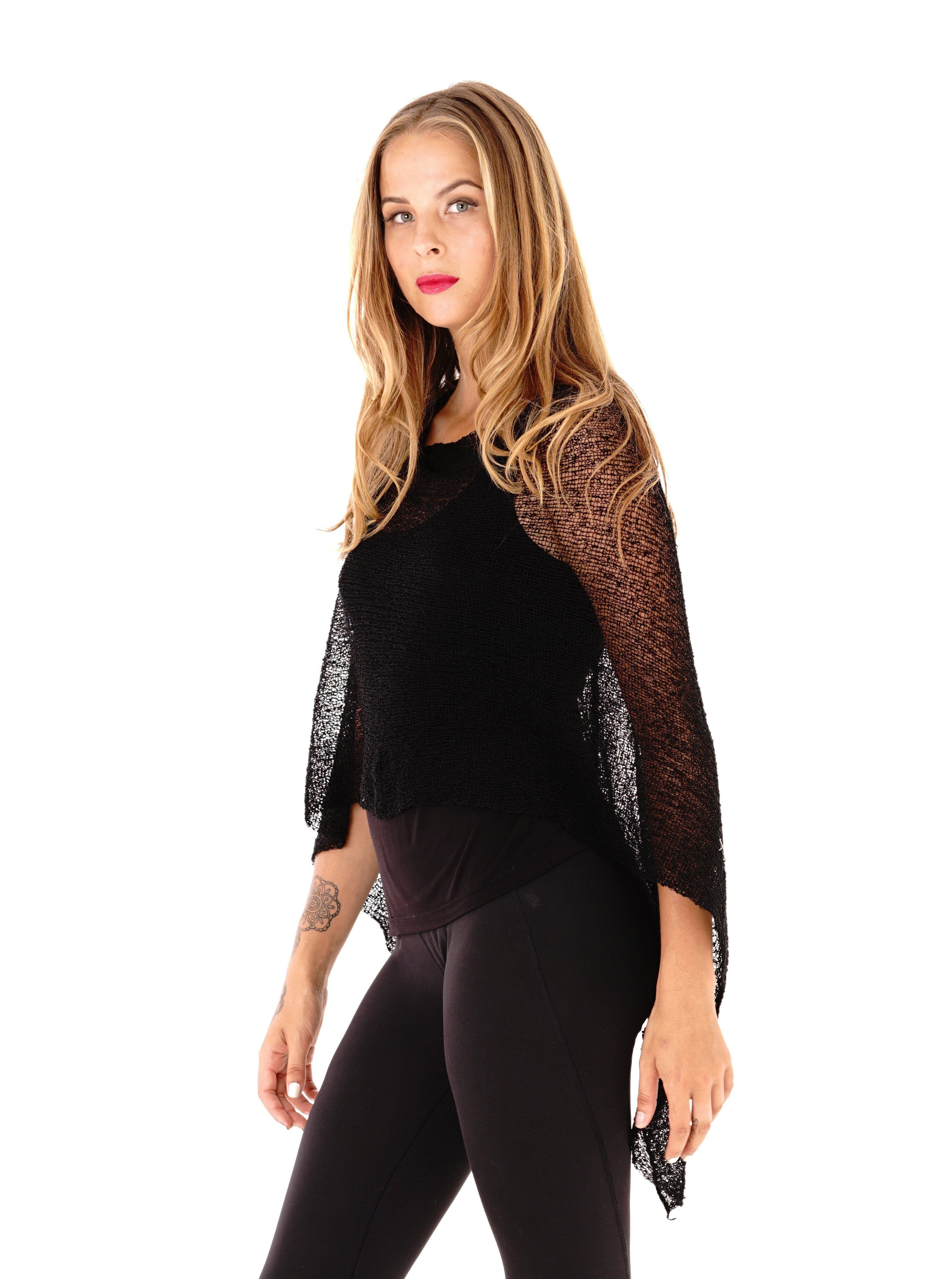 BrisenPoncho | Luftiger Strick-Poncho für den Sommer