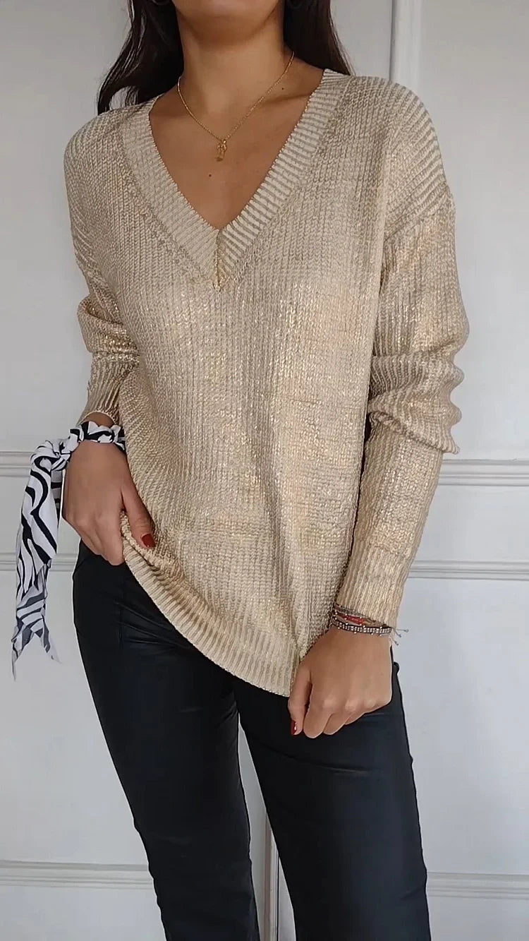 GildedGrace | Langarm-Top mit Goldprägung