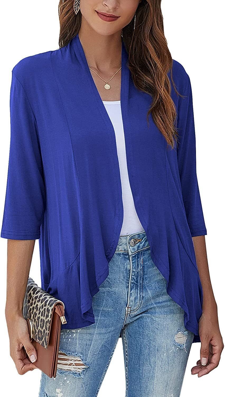SanfterFluss | Damen Leichter Open Front Cardigan für Jeden Anlass