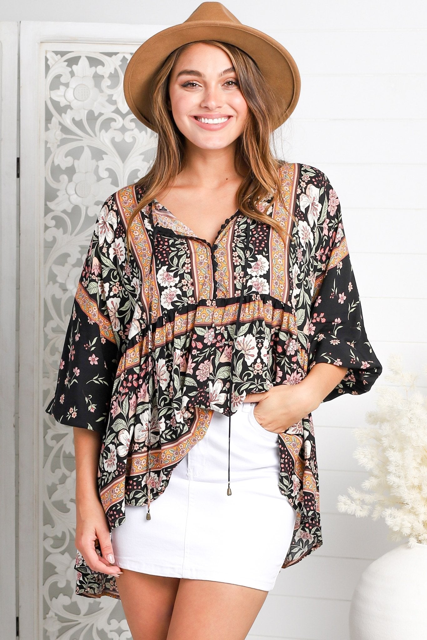 InfinityCrochet | Smok-Top mit Eternity-Print