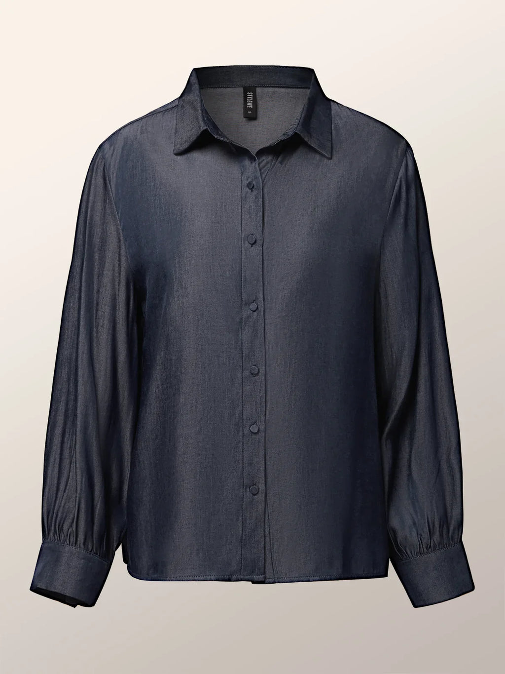 CityEdge | Kragen Denim-Bluse