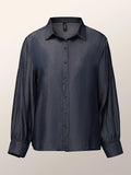 CityEdge | Kragen Denim-Bluse