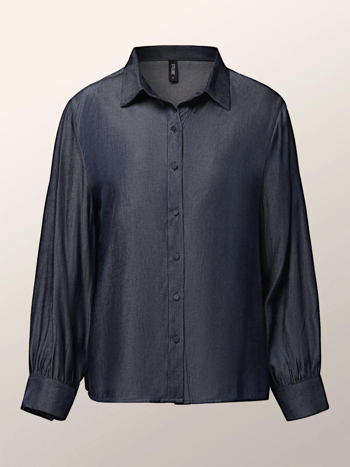 CityEdge | Kragen Denim-Bluse