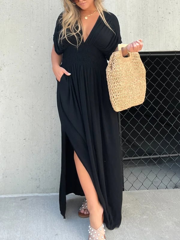 LuxeBreeze | Geschlitztes Maxikleid
