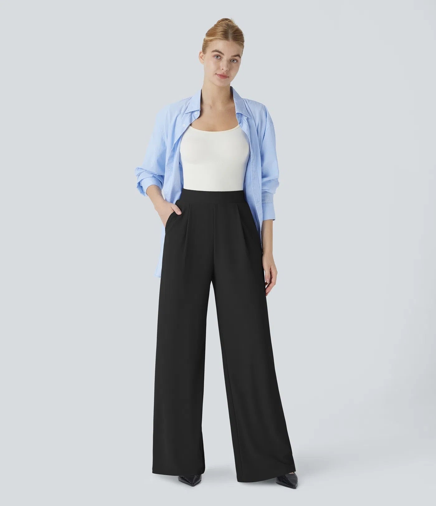 FitSkulpt | High-Waist Work-Hosen mit Seitentaschen