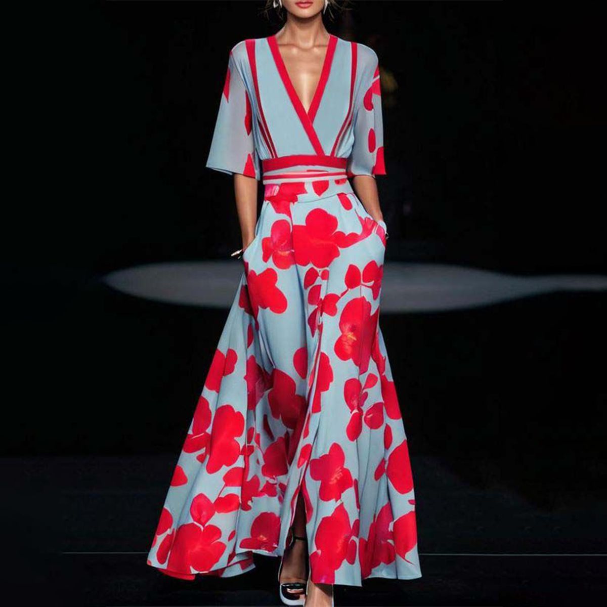EleganzaBloom | Elegantes Kleid mit Figurbetonter Passform