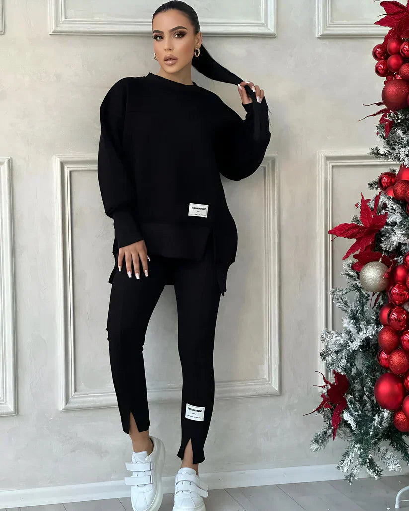 FashionLuxus | Damen Zweiteiler Set mit Oversize Sweatshirt und Leggings