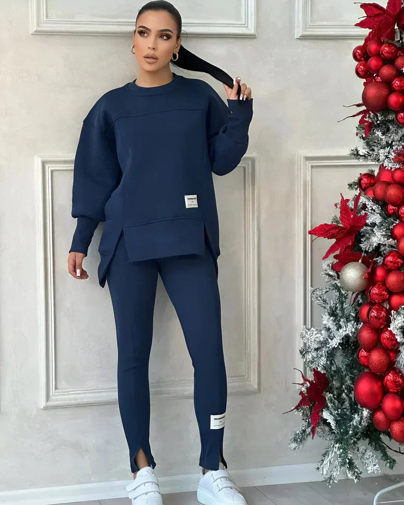 FashionLuxus | Damen Zweiteiler Set mit Oversize Sweatshirt und Leggings