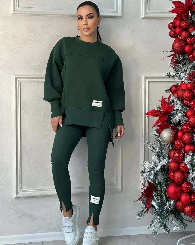 FashionLuxus | Damen Zweiteiler Set mit Oversize Sweatshirt und Leggings