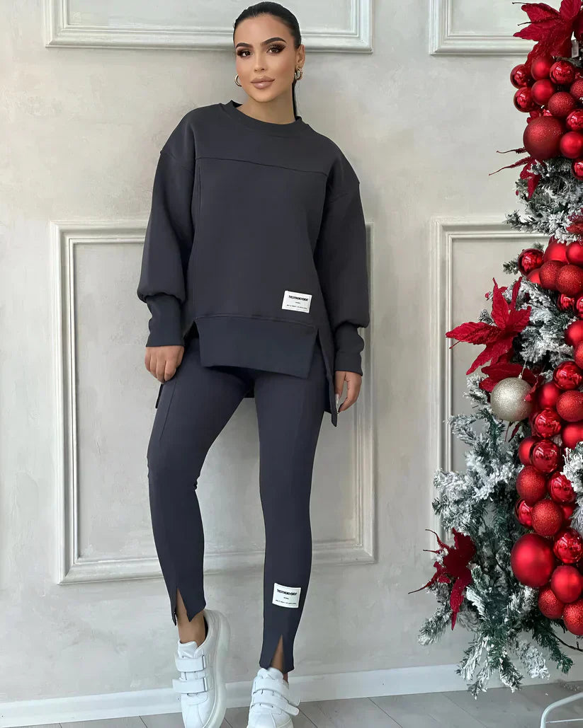 FashionLuxus | Damen Zweiteiler Set mit Oversize Sweatshirt und Leggings