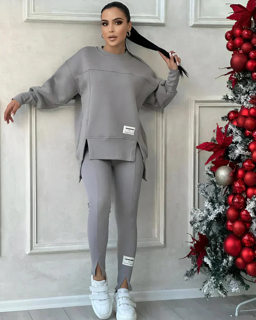 FashionLuxus | Damen Zweiteiler Set mit Oversize Sweatshirt und Leggings
