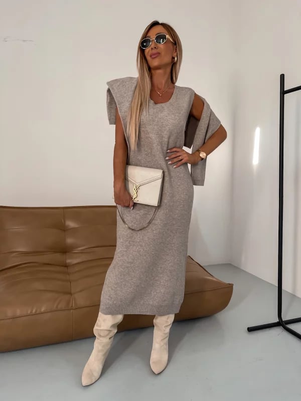 Perfekter Look | Kleid und Rollkragenpullover-Set
