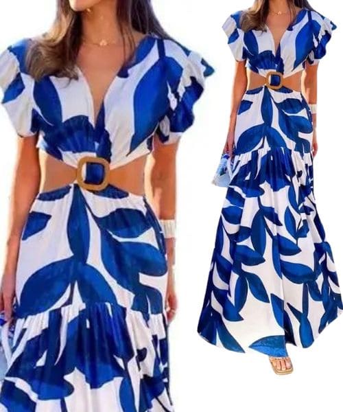 FloralAllure | Langes Blumenkleid