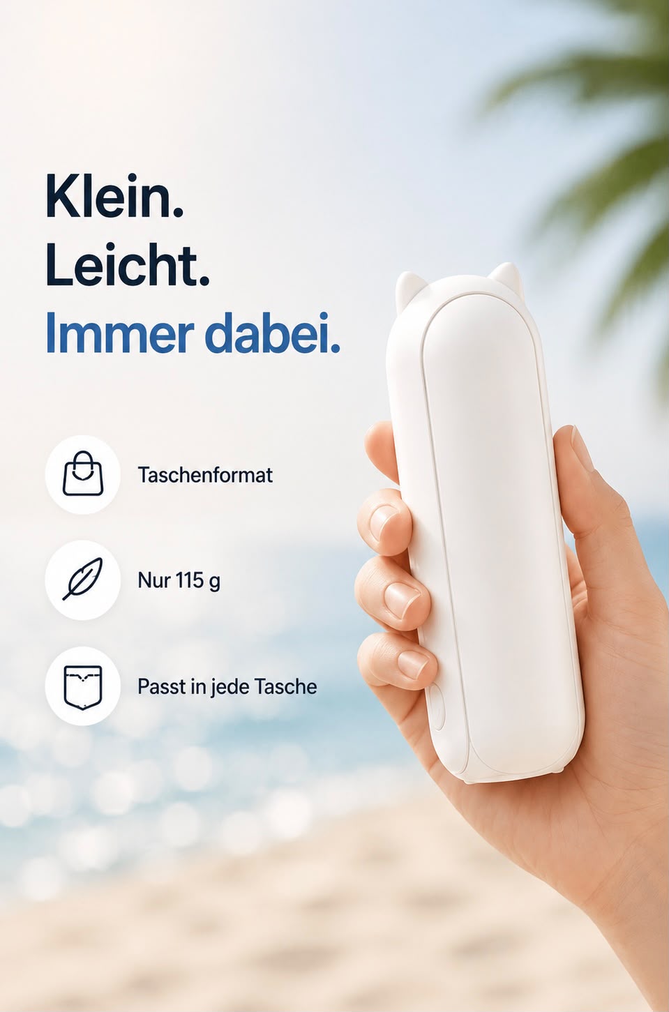 Mini-Handventilator – klein, leicht, nur 115 g, Taschenformat