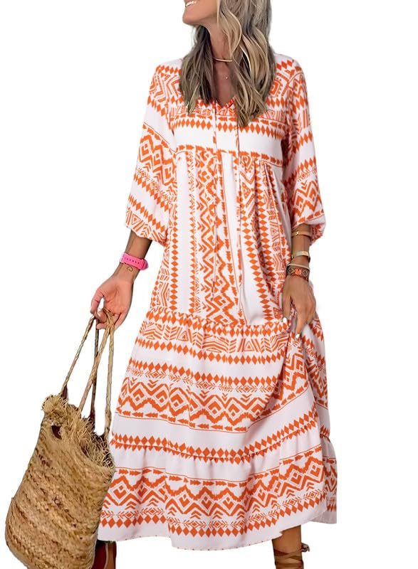 BrisenEleganz | Boho Maxikleid mit Ethno-Print