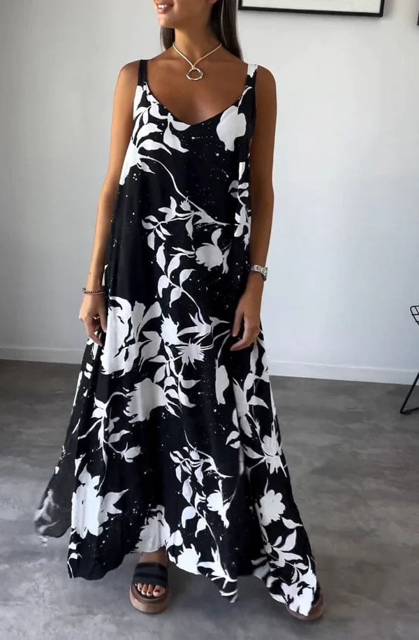 BohoCharme | Luftiges Maxikleid mit floralem Print & Trägern