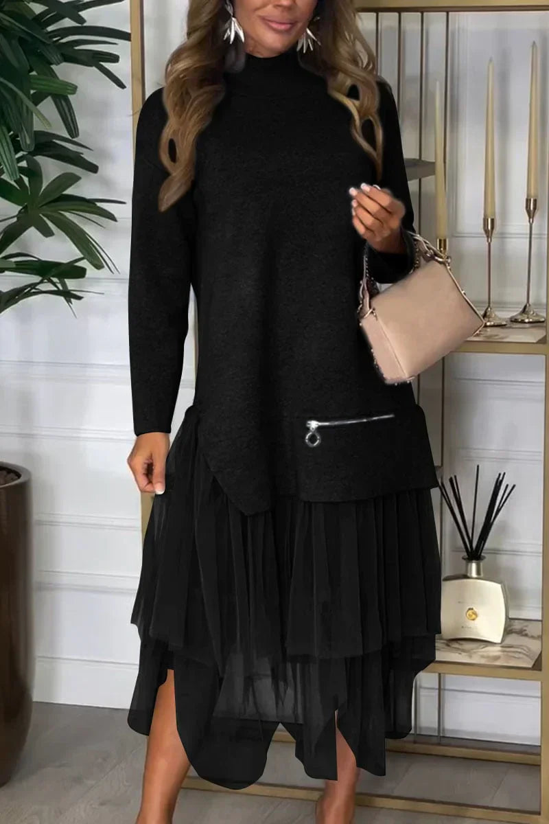 Stilvolle Eleganz | Strickpullover und Tüllrock