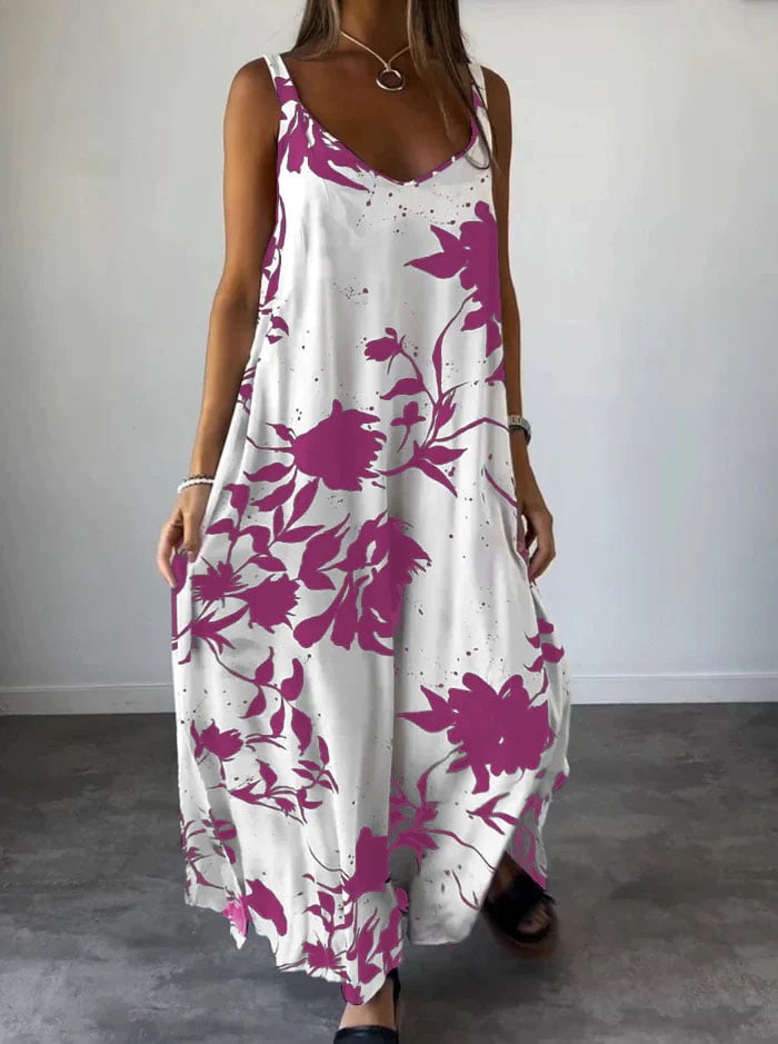 BohoCharme | Luftiges Maxikleid mit floralem Print & Trägern