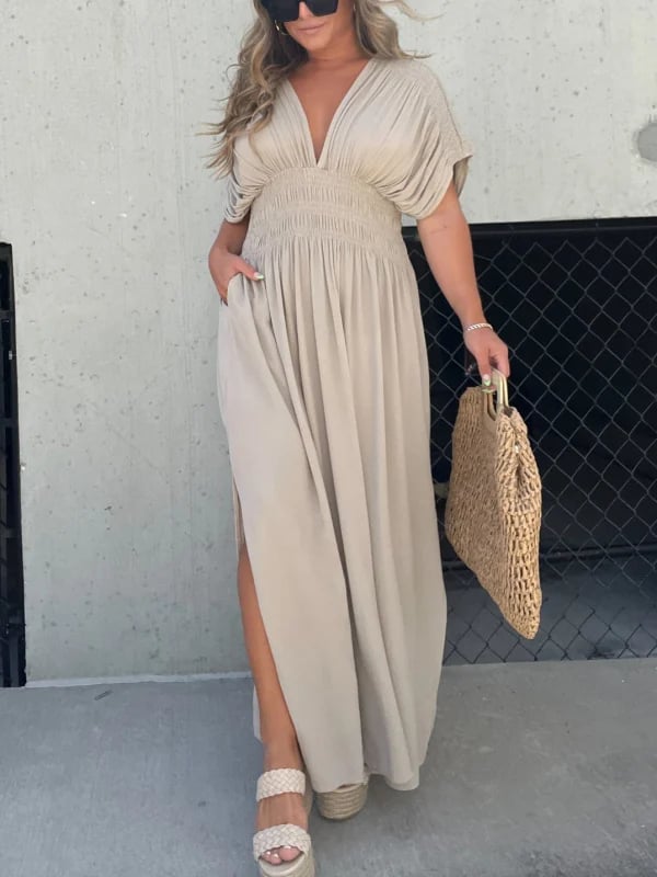 LuxeBreeze | Geschlitztes Maxikleid