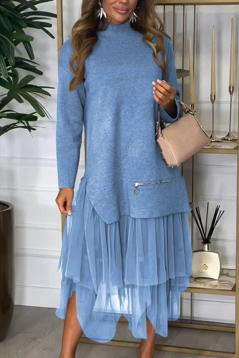 Stilvolle Eleganz | Strickpullover und Tüllrock