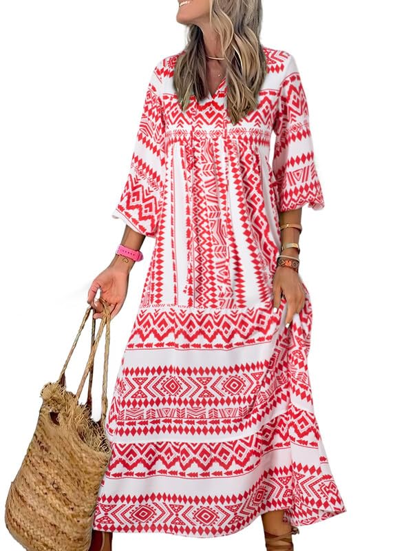 BrisenEleganz | Boho Maxikleid mit Ethno-Print