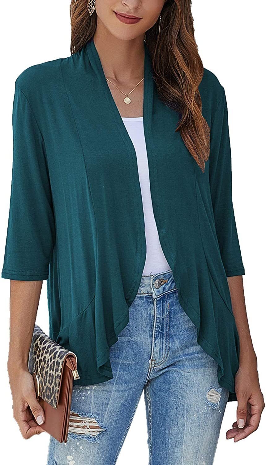 SanfterFluss | Damen Leichter Open Front Cardigan für Jeden Anlass