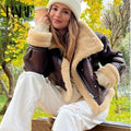 FauxLammfell | Stylische Lederjacke mit Futter