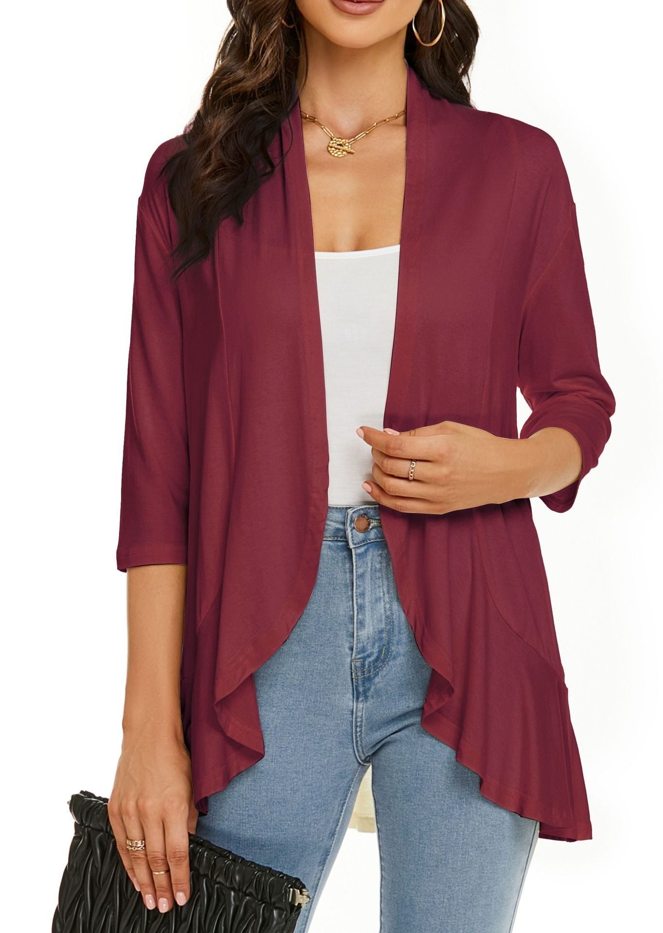 SanfterFluss | Damen Leichter Open Front Cardigan für Jeden Anlass
