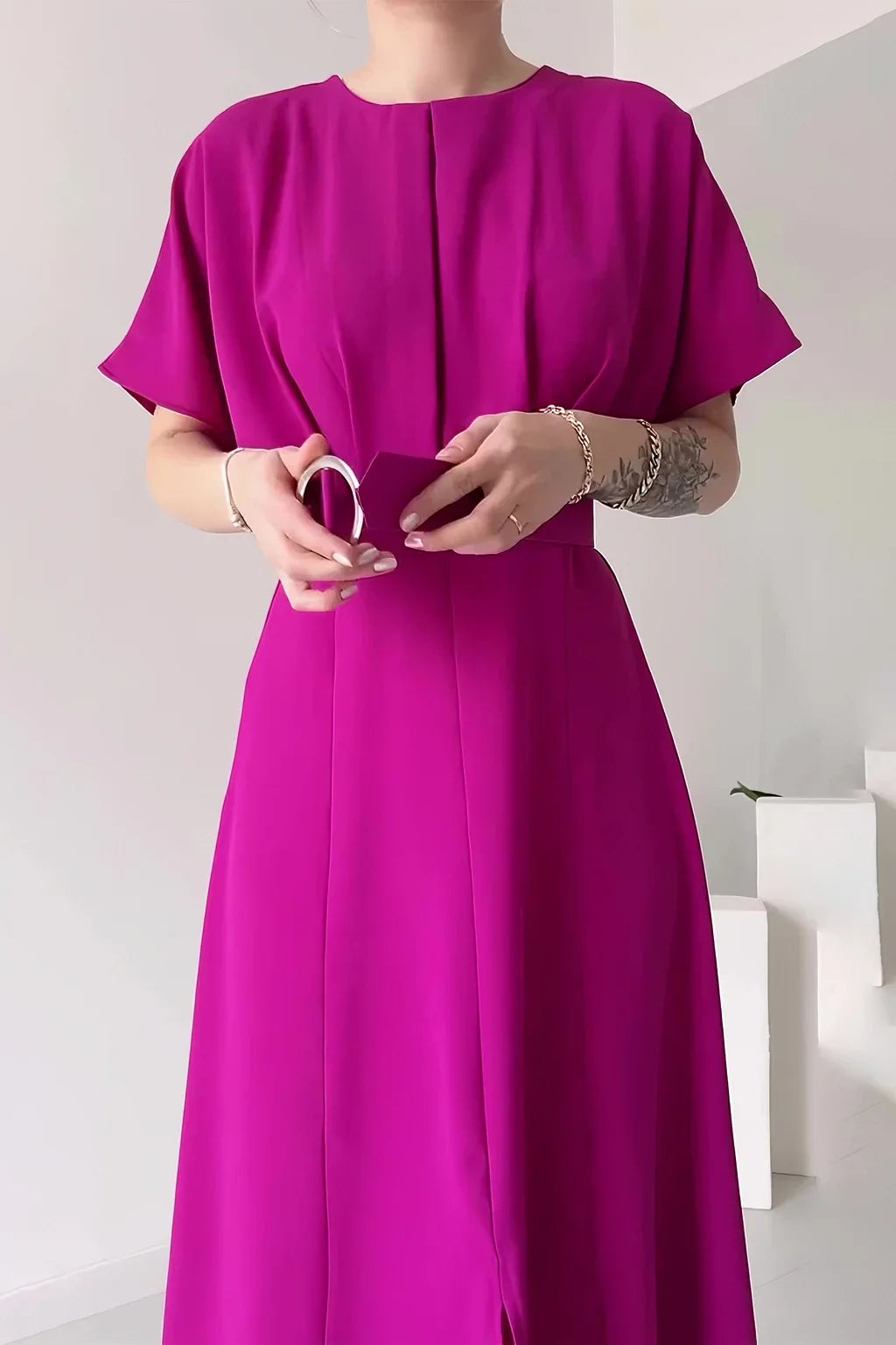EleganzStil | Damen Elegantes Kleid mit Gürtel