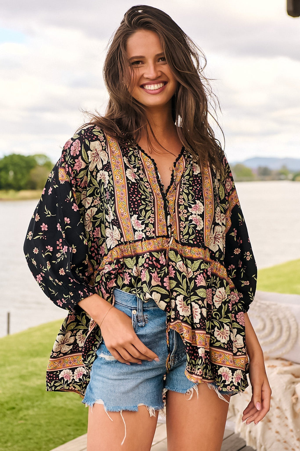 InfinityCrochet | Smok-Top mit Eternity-Print