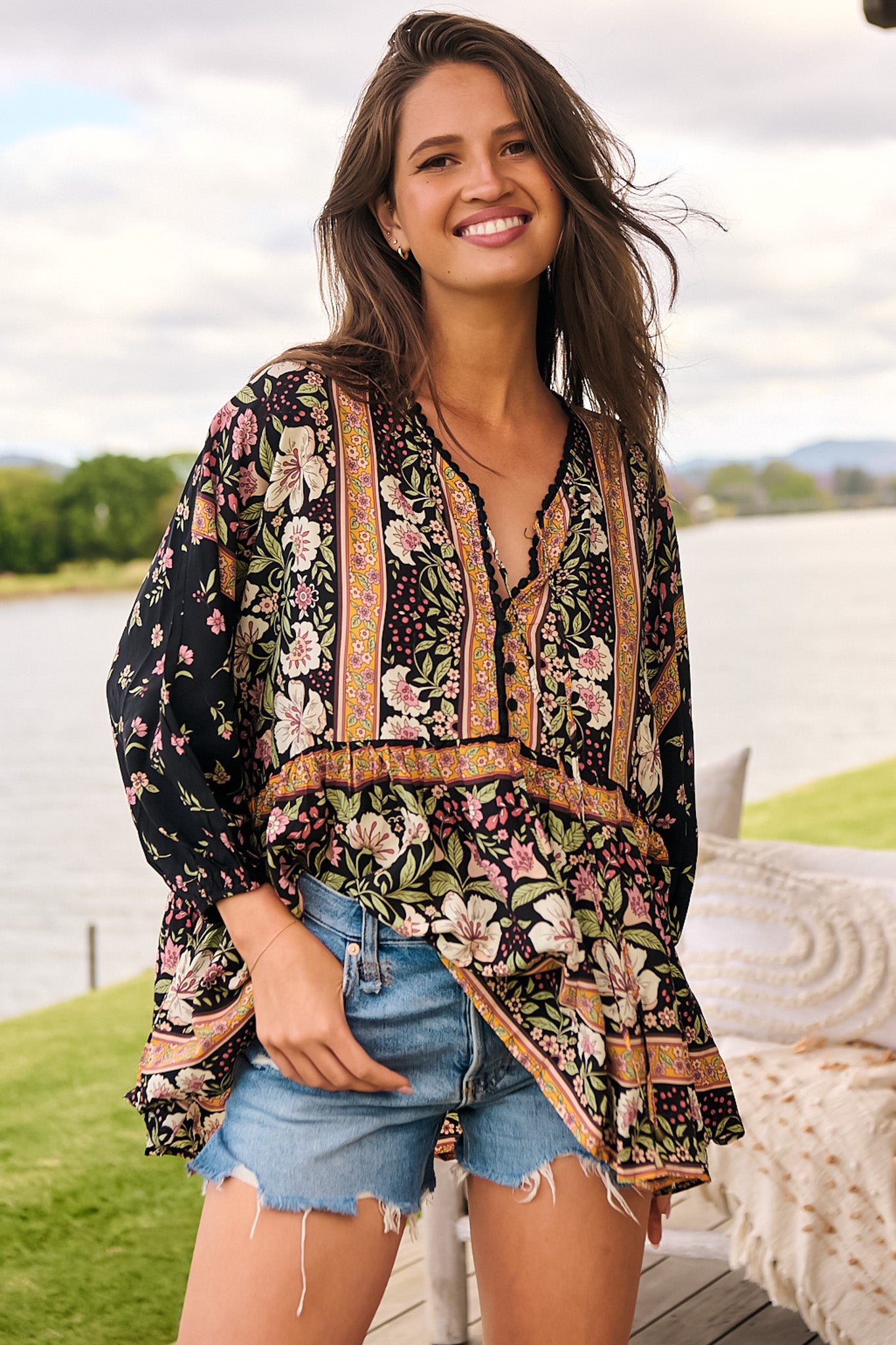 InfinityCrochet | Smok-Top mit Eternity-Print