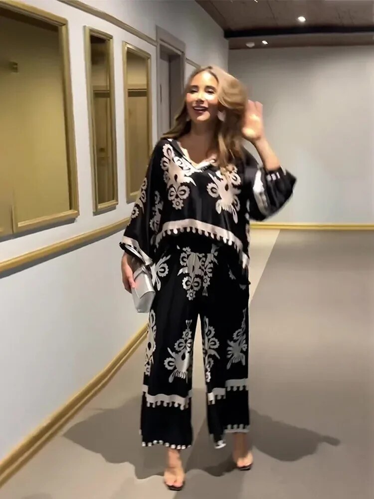 BohoEleganz | Boho-Chic Zweiteiler mit Ethno-Print
