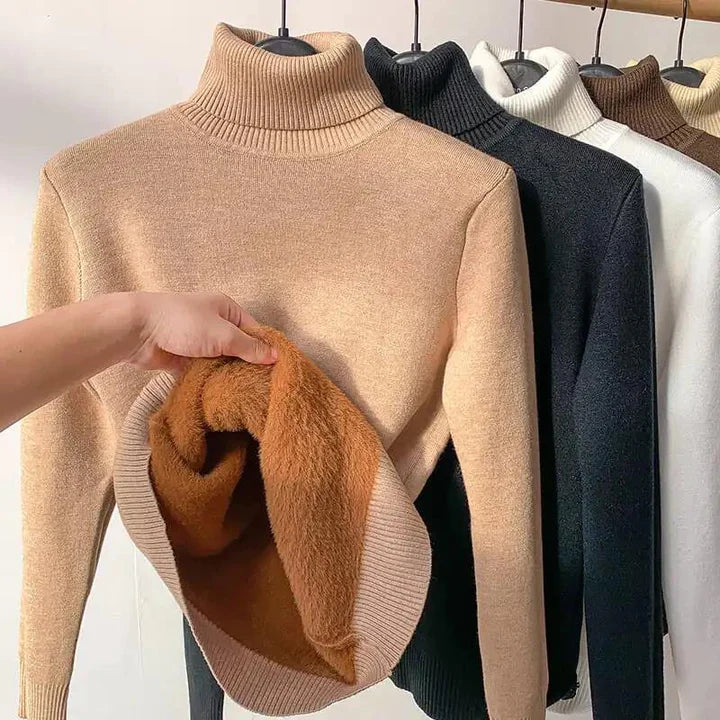 GemütlicherRollkragen | Weicher Rollkragenpullover mit warmer Fleece-Innenseite