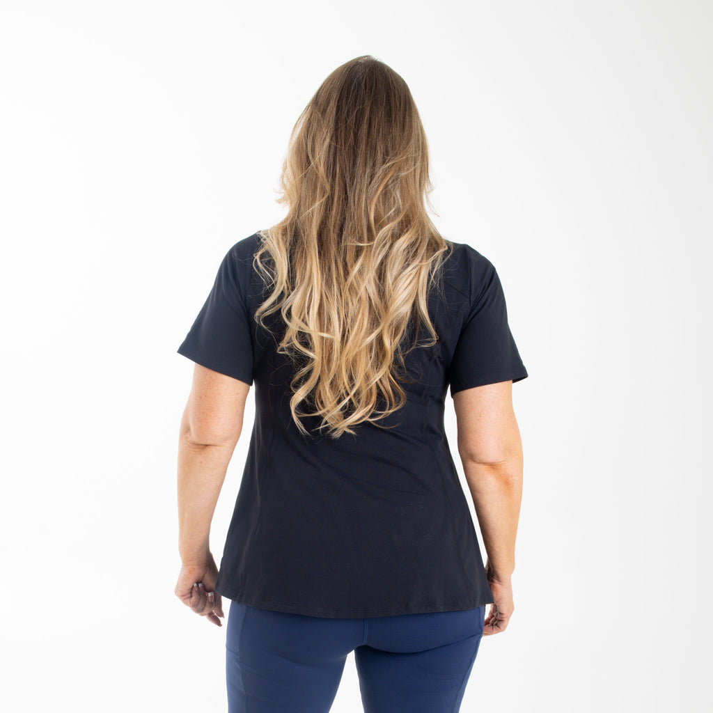 KomfortWear | Damen V-Ausschnitt Kurzarm Tunika-Shirt
