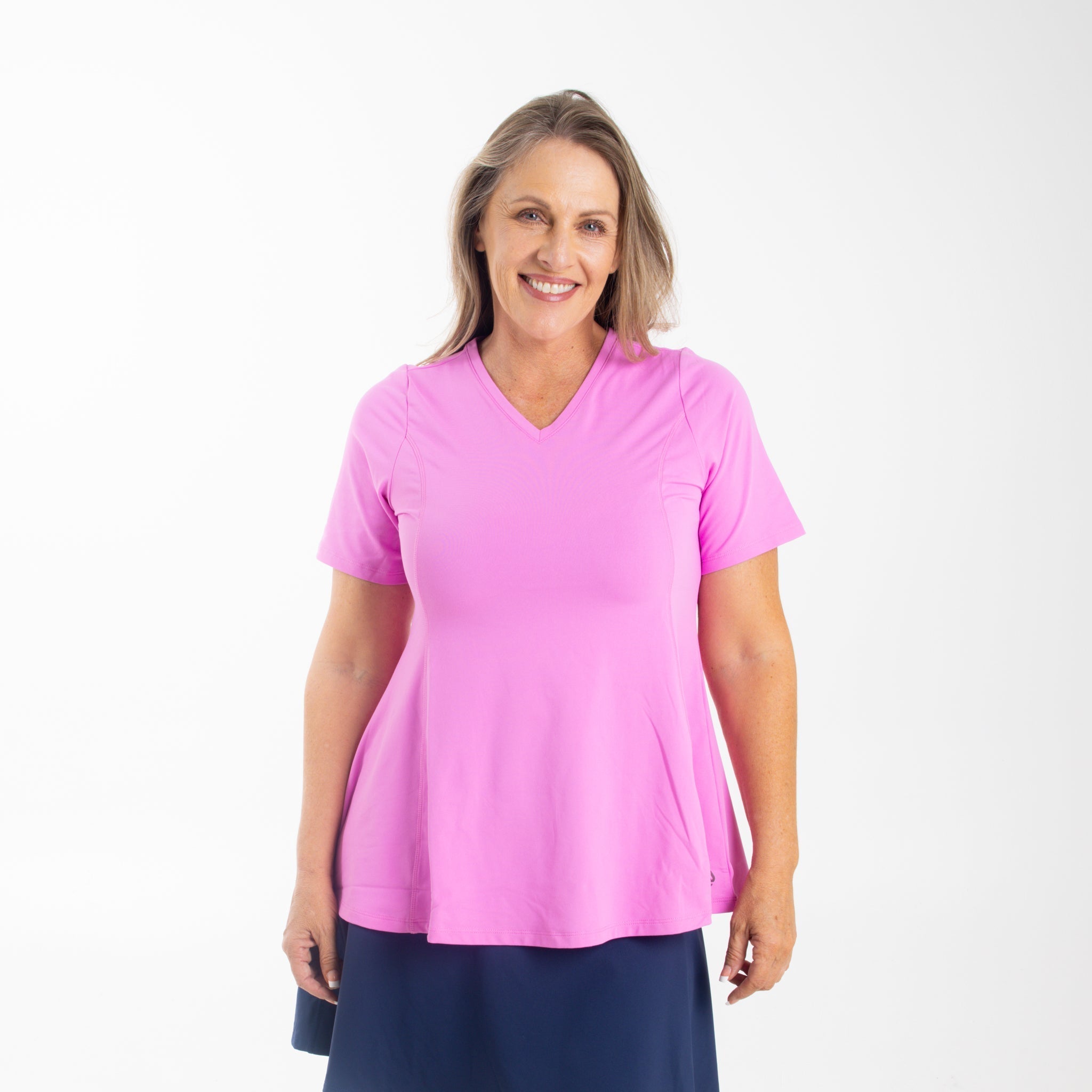 KomfortWear | Damen V-Ausschnitt Kurzarm Tunika-Shirt