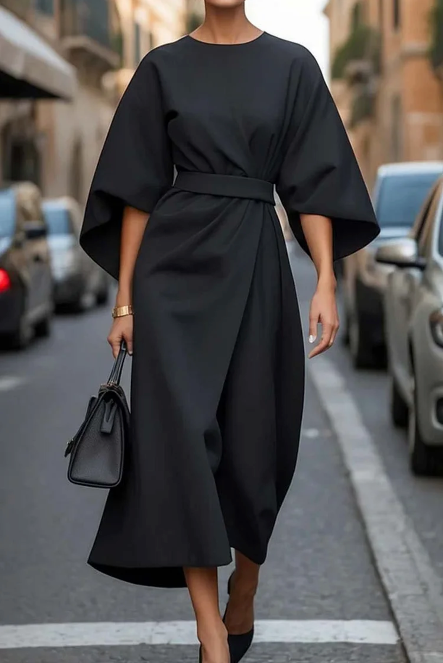 AbendFlair | Schickes Satin-Kleid in Wickeloptik für Elegante Anlässe