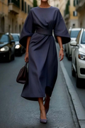 AbendFlair | Schickes Satin-Kleid in Wickeloptik für Elegante Anlässe