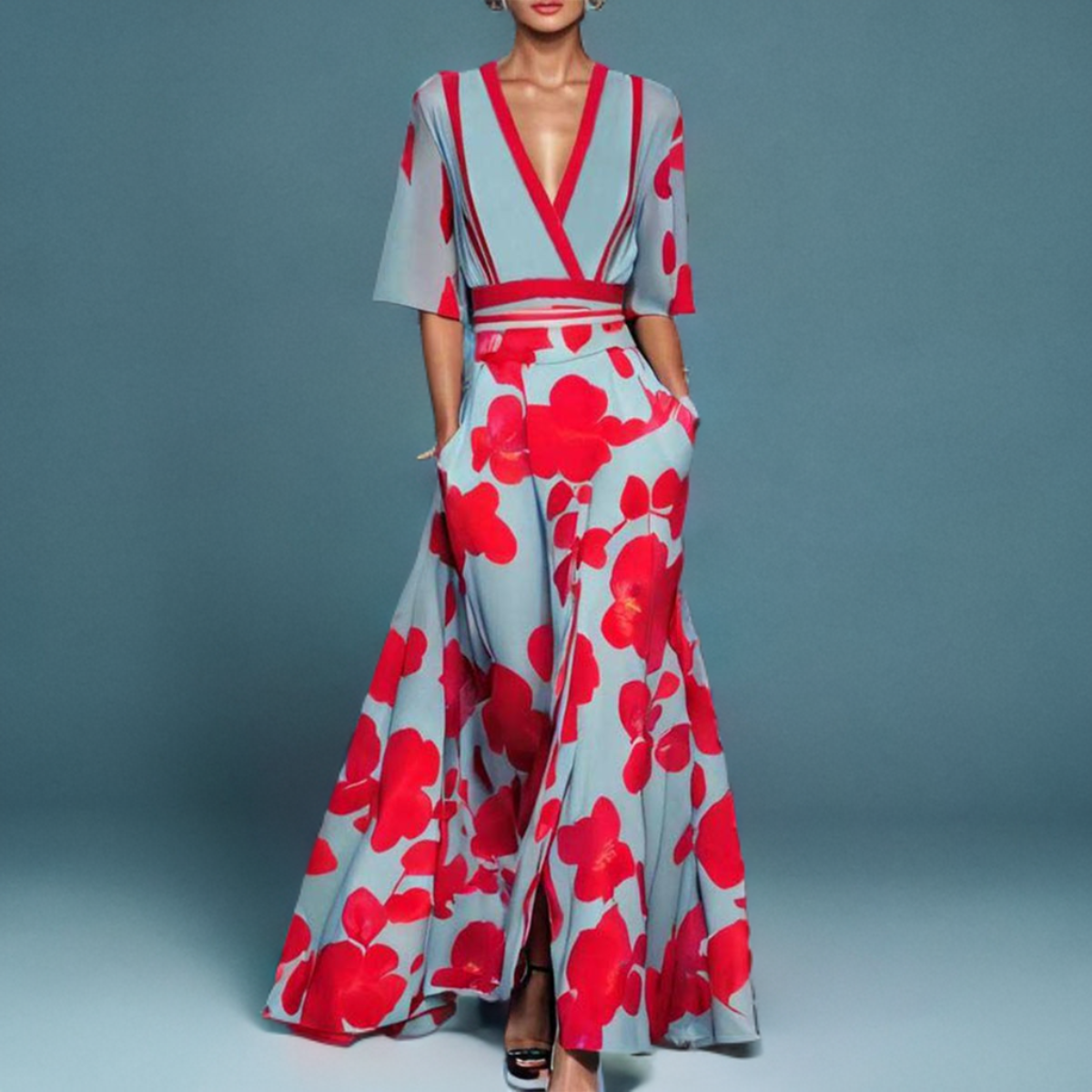 EleganzaBloom | Elegantes Kleid mit Figurbetonter Passform