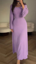 GlamStil | Damen Langarm Maxikleid Figurbetont und Stilvoll