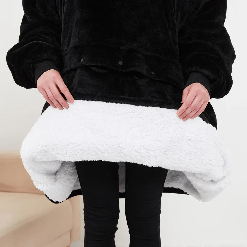 WärmUmarmung | Oversized Sherpa Hoodie mit Großem Taschen