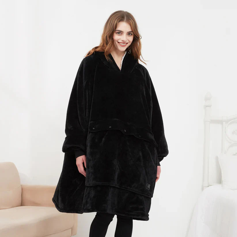 WärmUmarmung | Oversized Sherpa Hoodie mit Großem Taschen