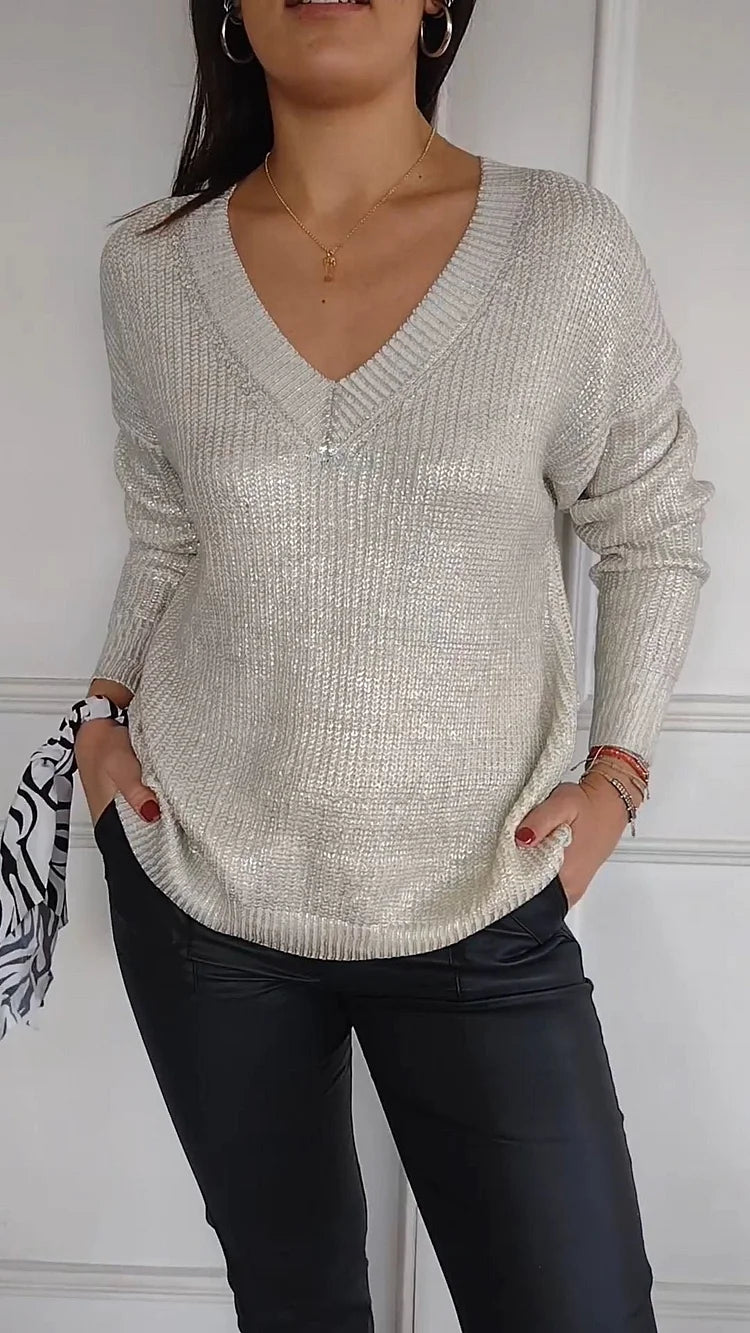 GildedGrace | Langarm-Top mit Goldprägung